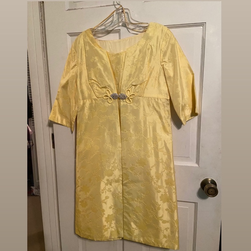 Vintage Yellow Two-piece Occasion Dress